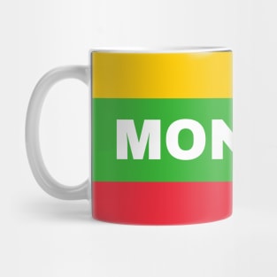 Monywa City in Myanmar Flag Colors Mug